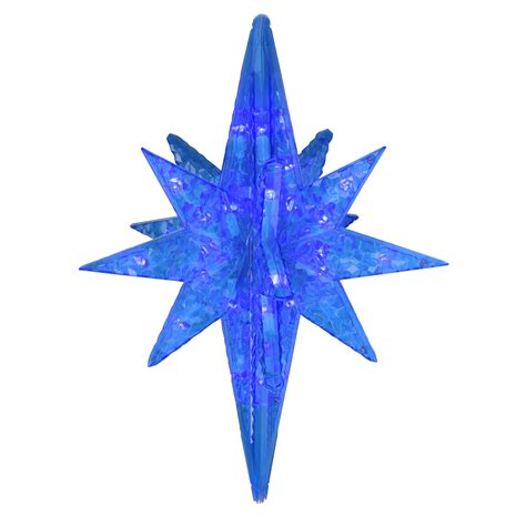 19 Led Blue Twinkling 3d Bethlehem Star Hanging Christmas Decoration