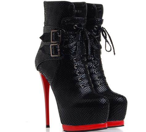 Hot Sale~~~ New Design Cut Outs Red Bottom Short Ankle Spike High Heel Boots For Women In Boots