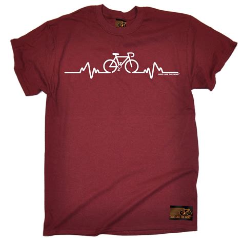 Cycling T Shirt Tee Bike Heart Beat Pulse Jersey Funny Birthday T