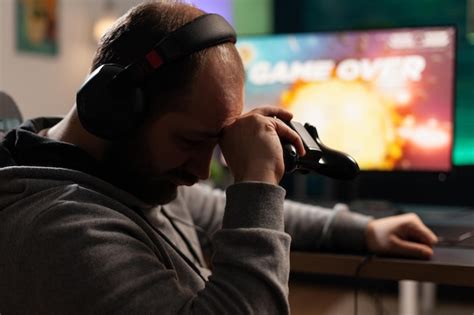 Premium Photo Sad Gamer Losing Video Games After Playing With