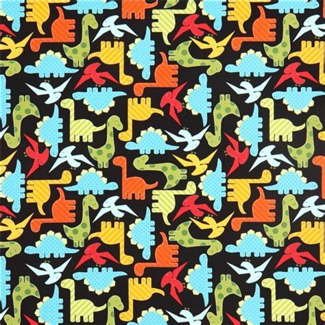 Black Dinosaurs Fabric By Robert Kaufman Modes4u