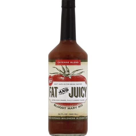 Fat And Juicy Bloody Mary Mix Cayenne Blend Extra Spicy 32 Oz