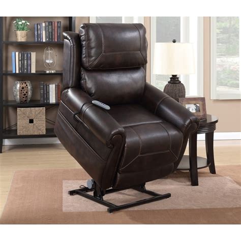 Shop Brown Top Grain Leather Power Lift And Recliner Chair Free