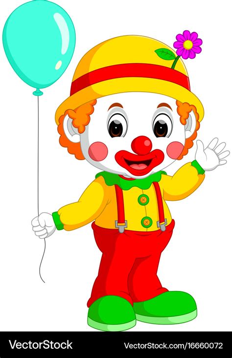 Cute Clown Cartoon Royalty Free Vector Image Vectorstock