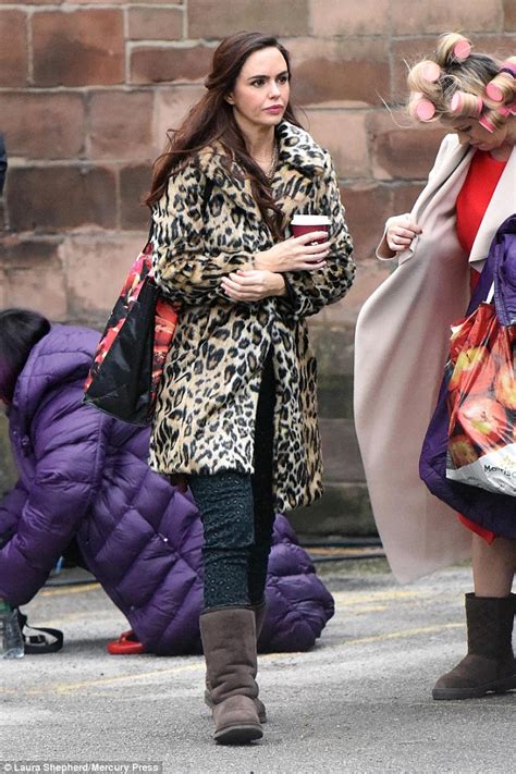 Jennifer Metcalfe Dons Leopard Coat For Hollyoaks Scenes
