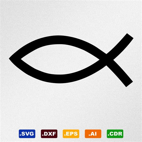 Fish Christian Symbol Svg Dxf Eps Ai Cdr Vector Files For Etsy