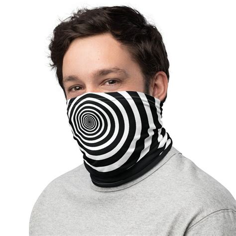 Hypnotic Swirls Face Mask Cover Funny Political Hypnosis Etsy