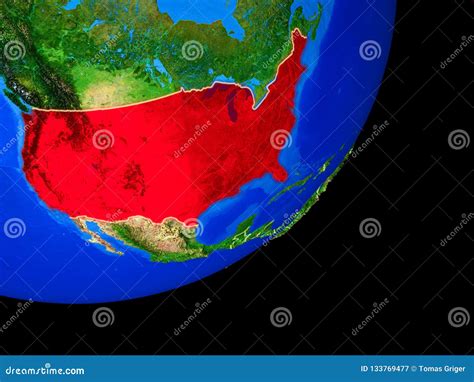 Usa On Earth From Space Stock Illustration Illustration Of Globe