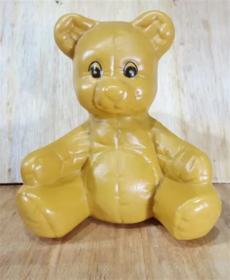 Vintage Teddy Bear Blow Mold Plastic Bank Alliance Plastics Co 38