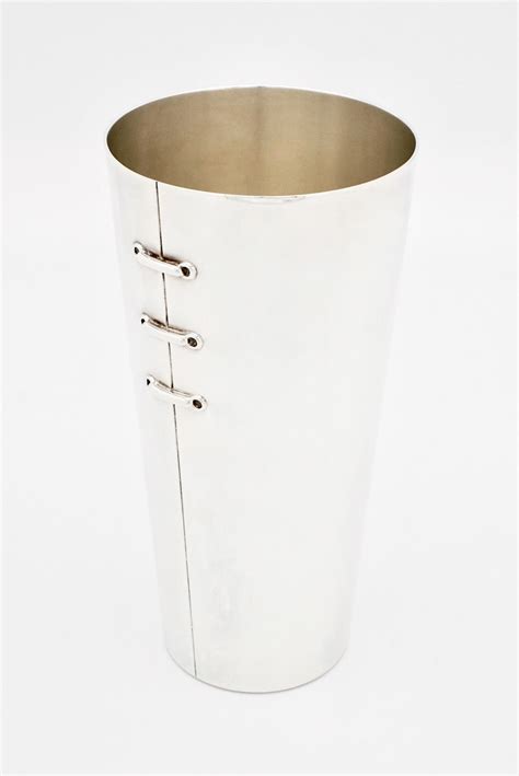 Vintage Christofle Silver Plate Laced Gaiter Vase 1980s Antiques Art
