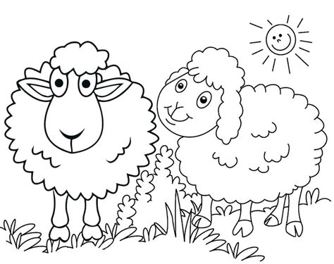 Seven Cute Sheep Cartoon Coloring Pages For Children Coloring Pages