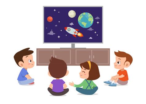 Kids Flat Screen Tv Illustrations Royalty Free Vector