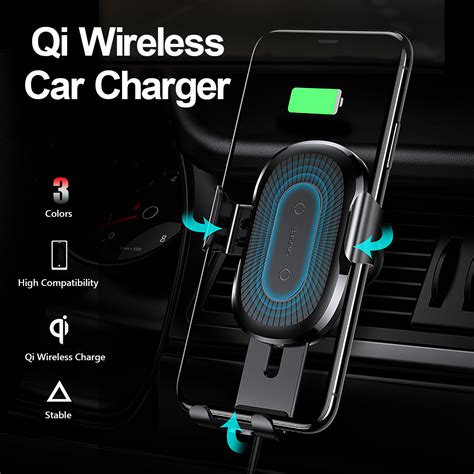 Baseus Qi Wireless Fast Car Charger Phone Holder Mount For Iphone X