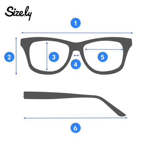 glasses frame size chart