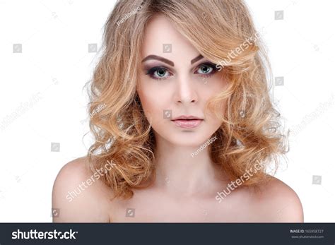 Closeup Portrait Sexy Whiteheaded Young Woman Stock Photo 165958727