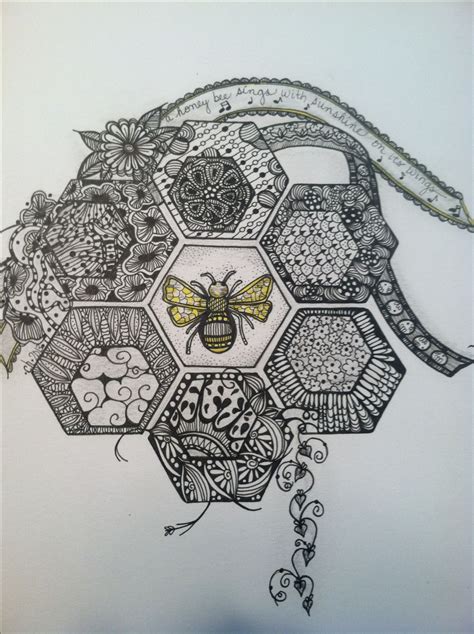 Bee Art Zentangle Artwork Bee Creative
