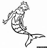 Merman Cryptids Thecolor Adults sketch template