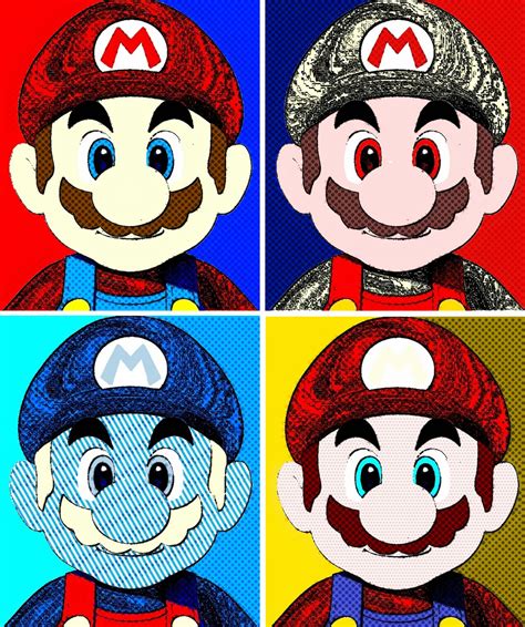 Super Mario Video Game Comic Print Pop Art Pop Art Mario Video Game Art