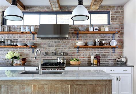 Kitchen With Exposed Brick Transitional Kitchen Normandy Remodeling