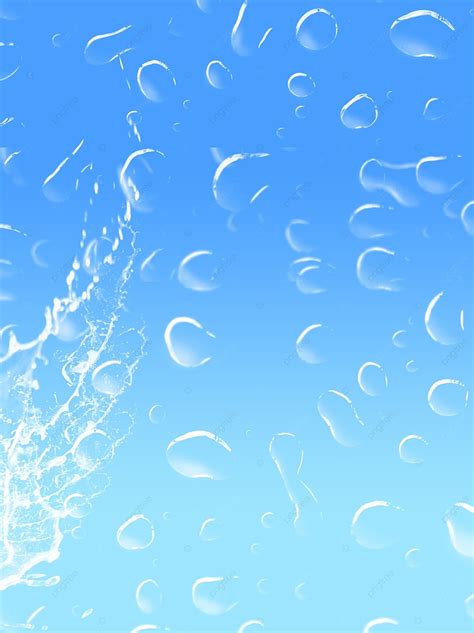 Background Gelembung Air Tetesan Air Gradien Biru Rintik Hujan Aliran