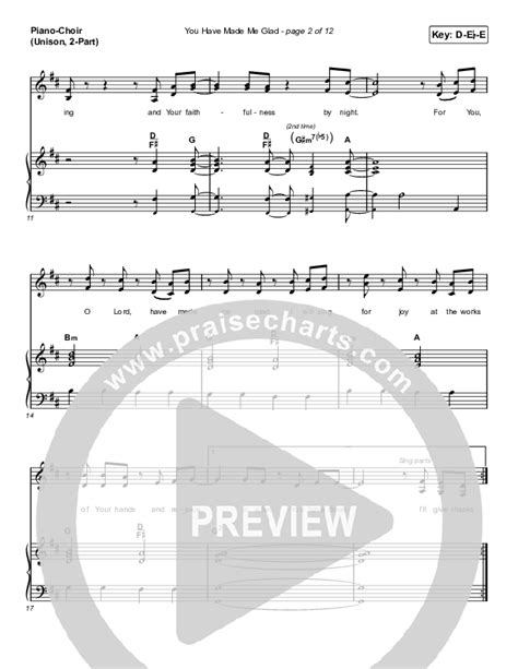 you have made me glad unison 2 part choir sheet music pdf charity gayle arr erik foster