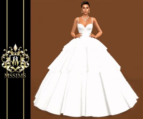 Mssims Bride Wedding Tulle Gown Sims 4 Downloads
