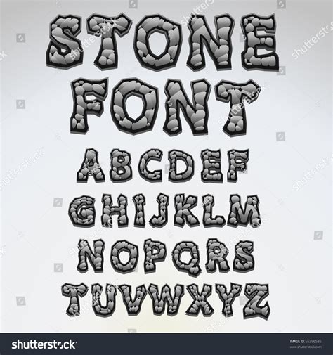 Stone Alphabet Find More Fonts My Stock Vector 55396585 Shutterstock