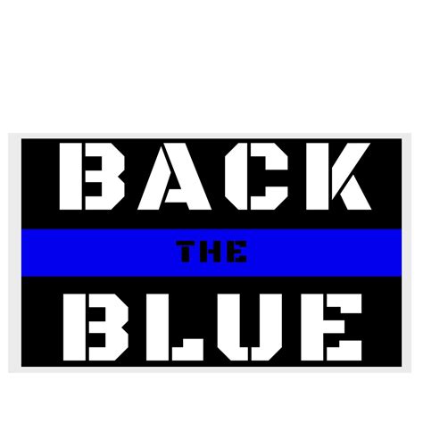Back The Blue Bumper Sticker 2 Pack Police Support Law Etsy