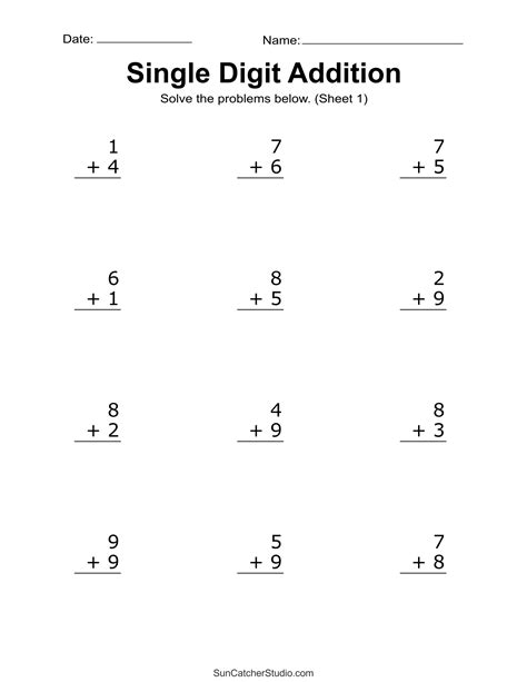 Addition Worksheets Free Printable Easy Math Problems Diy Projects