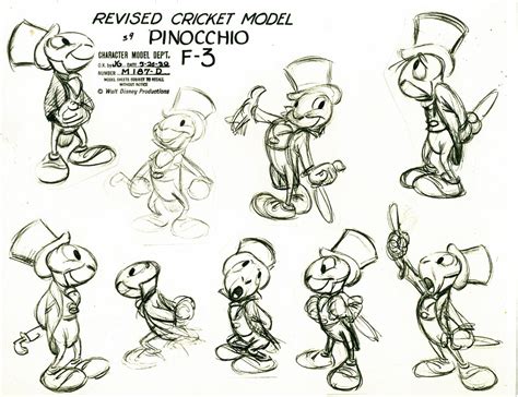 Model Sheet For Disneys Pinocchio Disney Concept Art Disney