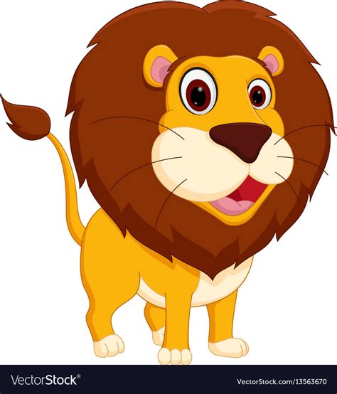 Cute Lion Cartoon Standing Royalty Free Vector Image
