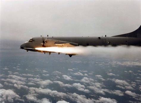 P 3 Orion Launches An Aim 9 Sidewinder During Tests Of The Air To Air