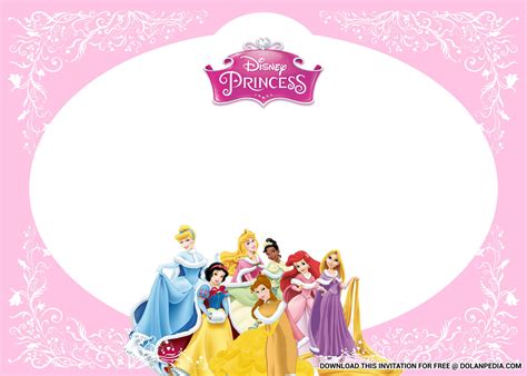 Free Printable Cute Disney Princess Baby Shower Invitation