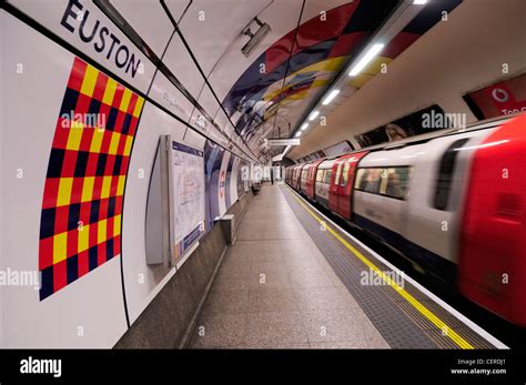 A Tube Train On The Northern Line Departing Euston Underground Station