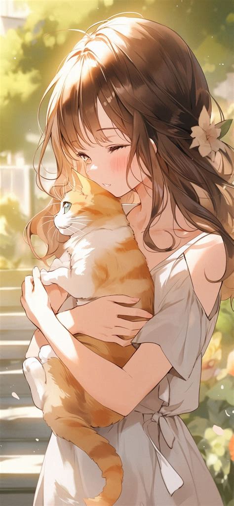 Cute Anime Girl With Cat Wallpapers Cute Anime Girl Wallpapers 4k