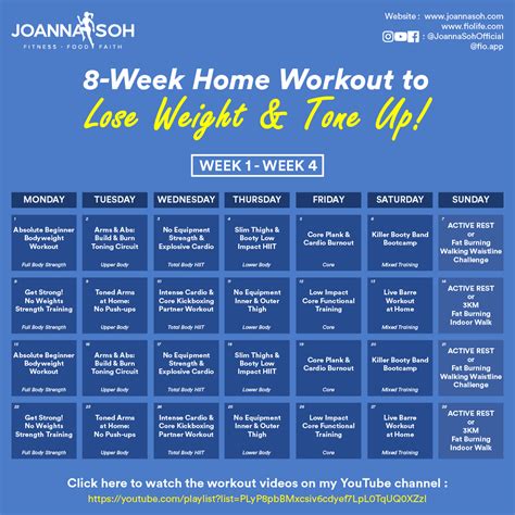 If you are chasing weight loss or any other fitness goal then workout log template is best companion for you. 8-Week Home Workout Plan to Lose Weight & Tone Up