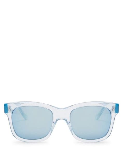 Of <('_')> putting on sunglasses, horatio caine style. Christopher Kane D-frame acetate sunglasses | Sunglasses, Blue sunglasses, Blue glasses