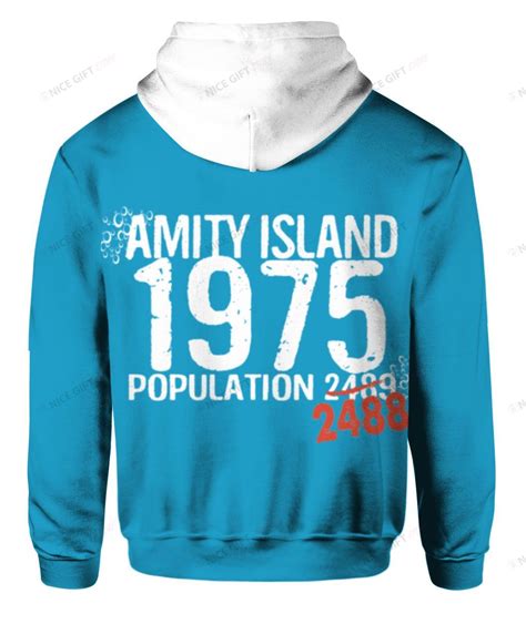 Jaws Amity Island 1975 Population 2488 Hoodie 3d 3ho C2c5 Homefavo