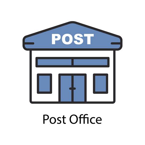 Post Office Icon Two Tone Line Colored Design Editable Stroke Design