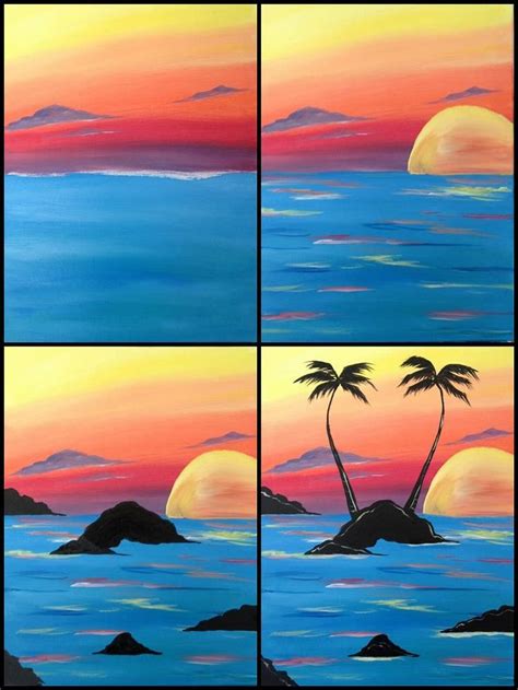 Sunset Beach Painting Easy Warehouse Of Ideas