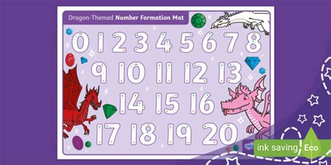 Dragon Themed Number Formation Mat Ages 5 6 Twinkl