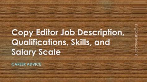 Copy Editor Job Description Skills And Salary Nigcareers