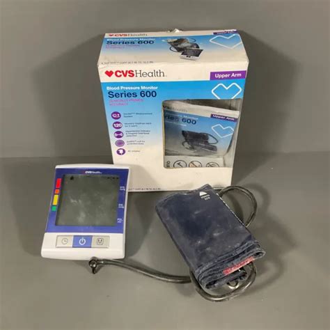 Cvs Health Upper Arm Blood Pressure Monitor Series 600 Ac Adapter White