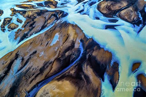Iceland Glacial River Aerial View 1 Photograph By Miles Whittingham