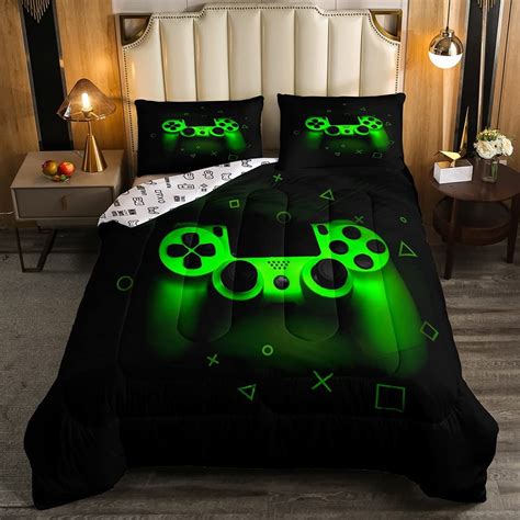 Gamer Comforter Set For Boys Game Room Decor Fullgaming Bedding Set