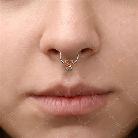 Septum Nose Ring Implant Grade Titanium Septum Hoop Daith Etsy