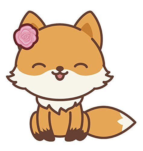 Adorable Kawaii Fox Emoji Cartoon 1 Vinyl Decal Sticker