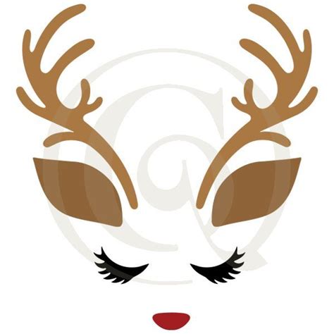 Reindeer Face SVG/DXF - Craft Genesis | Reindeer face, Reindeer, Crafts