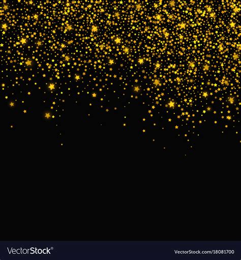 Gold Glitter Falling Stars Background Royalty Free Vector
