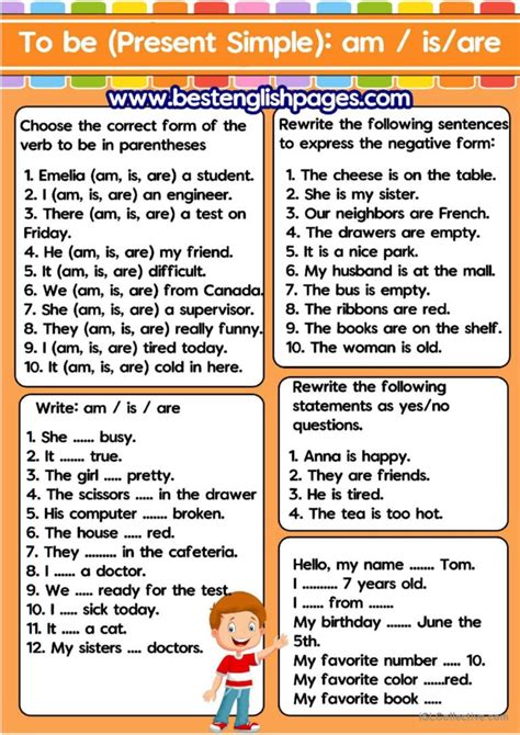 To Be Present Simple Am Is Are English Esl Worksheets Pdf And Doc
